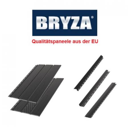 Bryza Schwarz RAL 9005 2,00m Kunststoffpaneele Unterdachpaneele