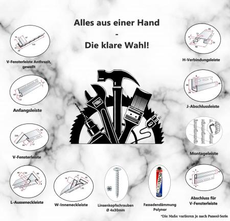 Kunststoffpaneele Braun 1,83m Länge